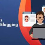 A person sitting behind a laptop next to the text: What is Guest Blogging?