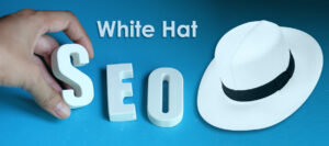 The words White Hat SEO next to a White Hat